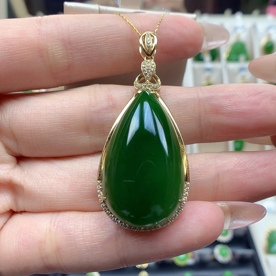 和田玉颈饰18K金镶嵌1730