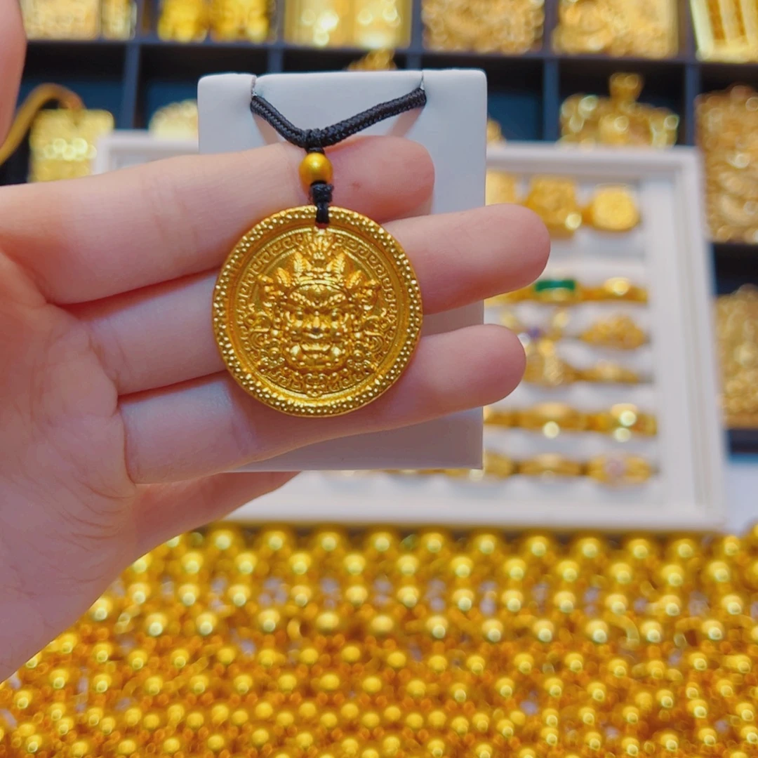 知***我合金合金小号黄财神（圆形饼款）