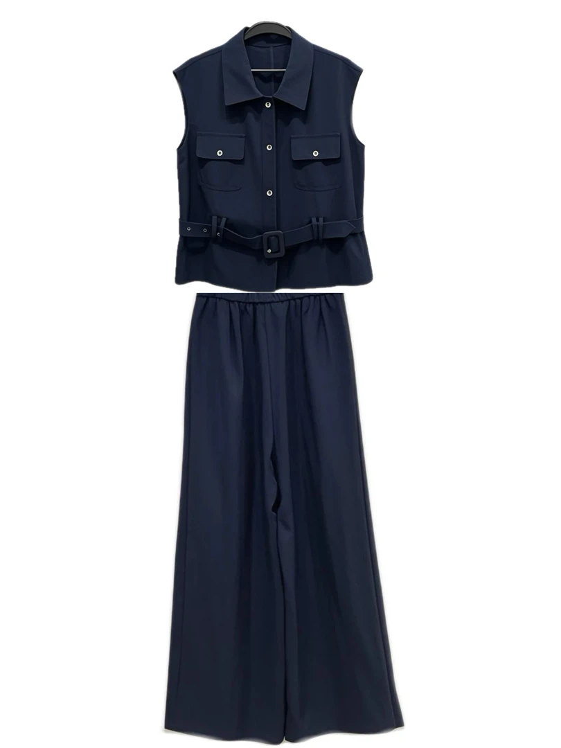 初晓2025年夏季新款女时尚套装 黄色 藏蓝 休闲百搭602