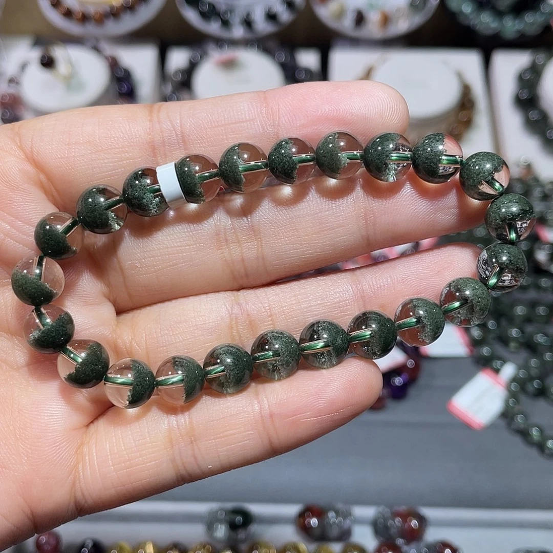 未镶嵌水晶手链绿幽灵聚宝盆手串