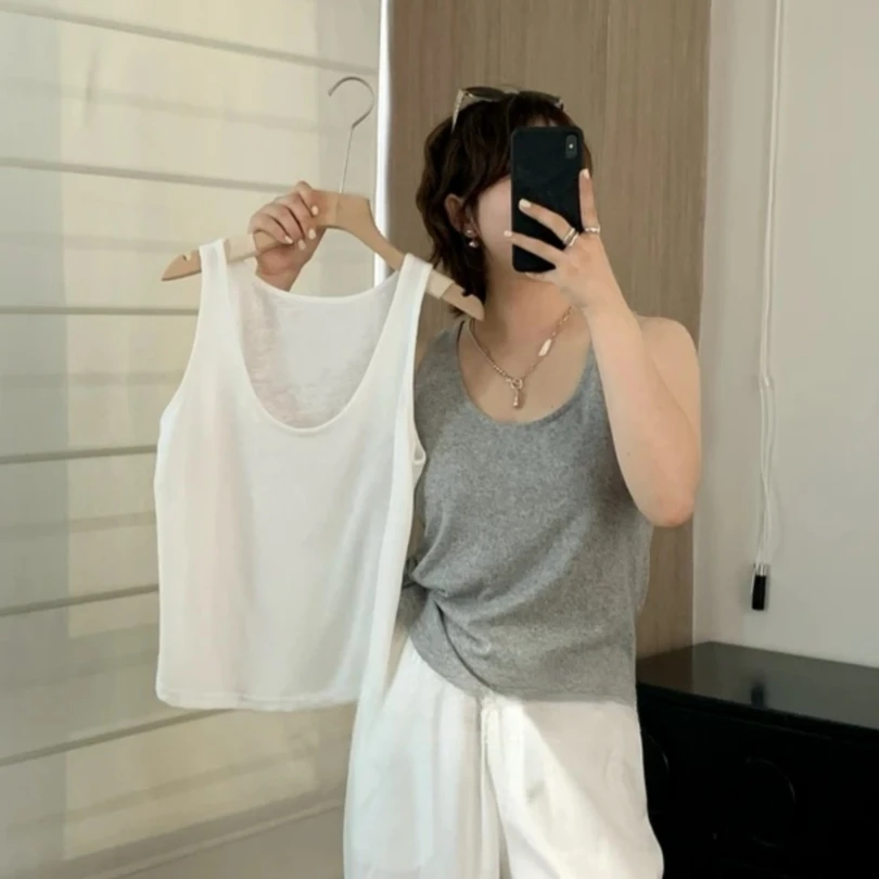 大码遮副乳白色内搭吊带背心女夏外穿2025新款微胖mm显瘦打底上衣