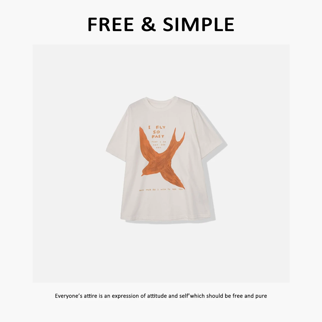 Free&Simple-‘大展鸿图’时尚潮奢感大图案钉珠设计大版T恤-25263
