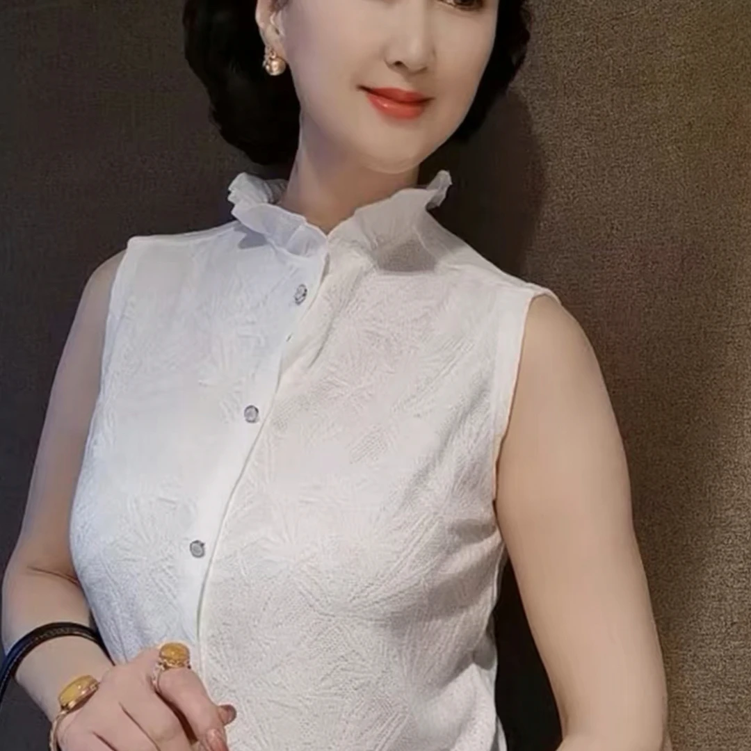 MZ.【兰爵专属】木耳领女士无袖内搭背心轻奢高级感无袖上衣RWK50