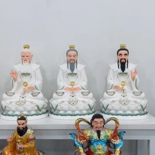 【闪购商品】玉19寸仿瓷三清一套