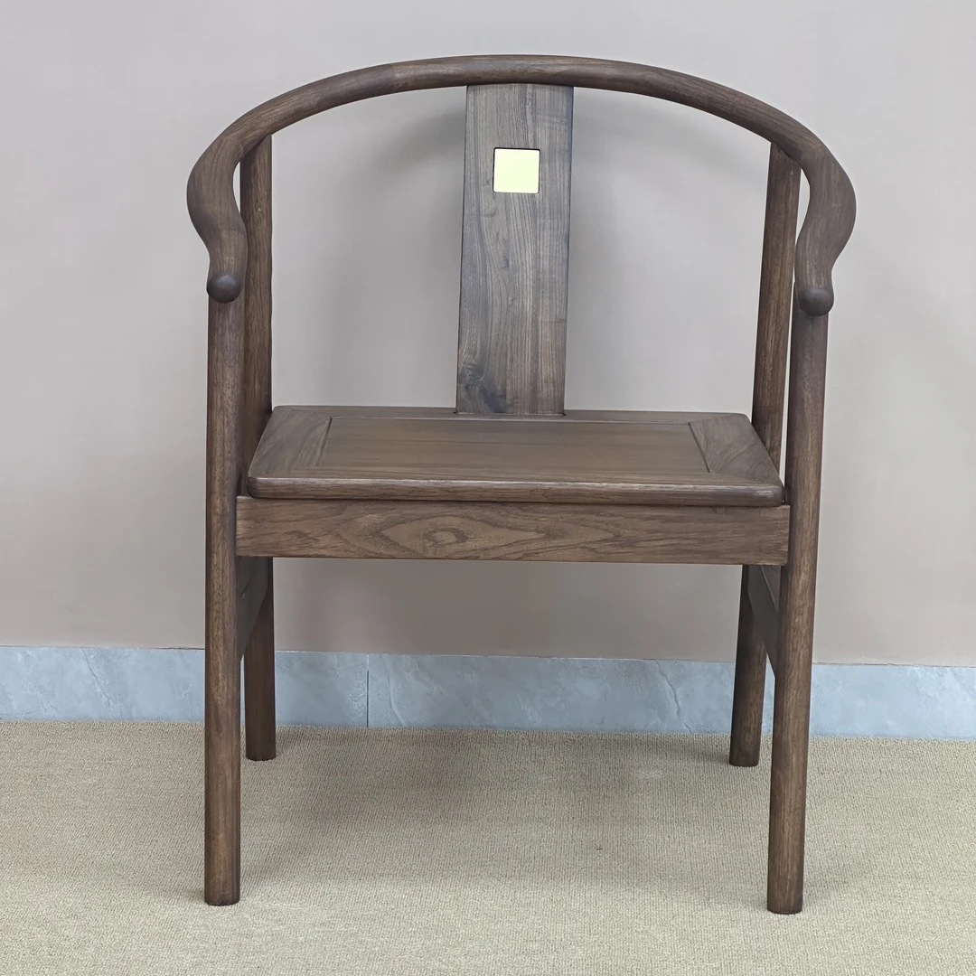 实木圈椅围新中式简约桌椅茶椅实木椅围椅书椅靠背椅扶手椅休闲椅