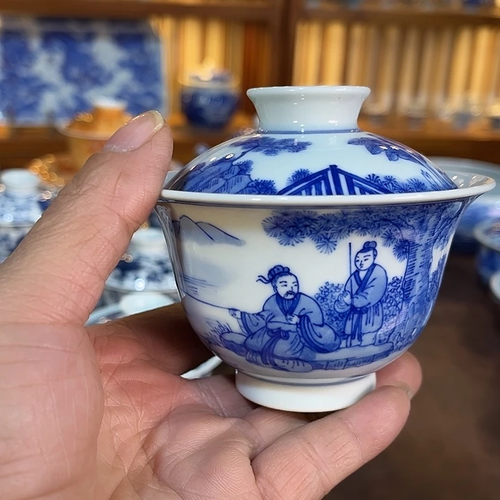 錡镇堂手工手绘盖碗