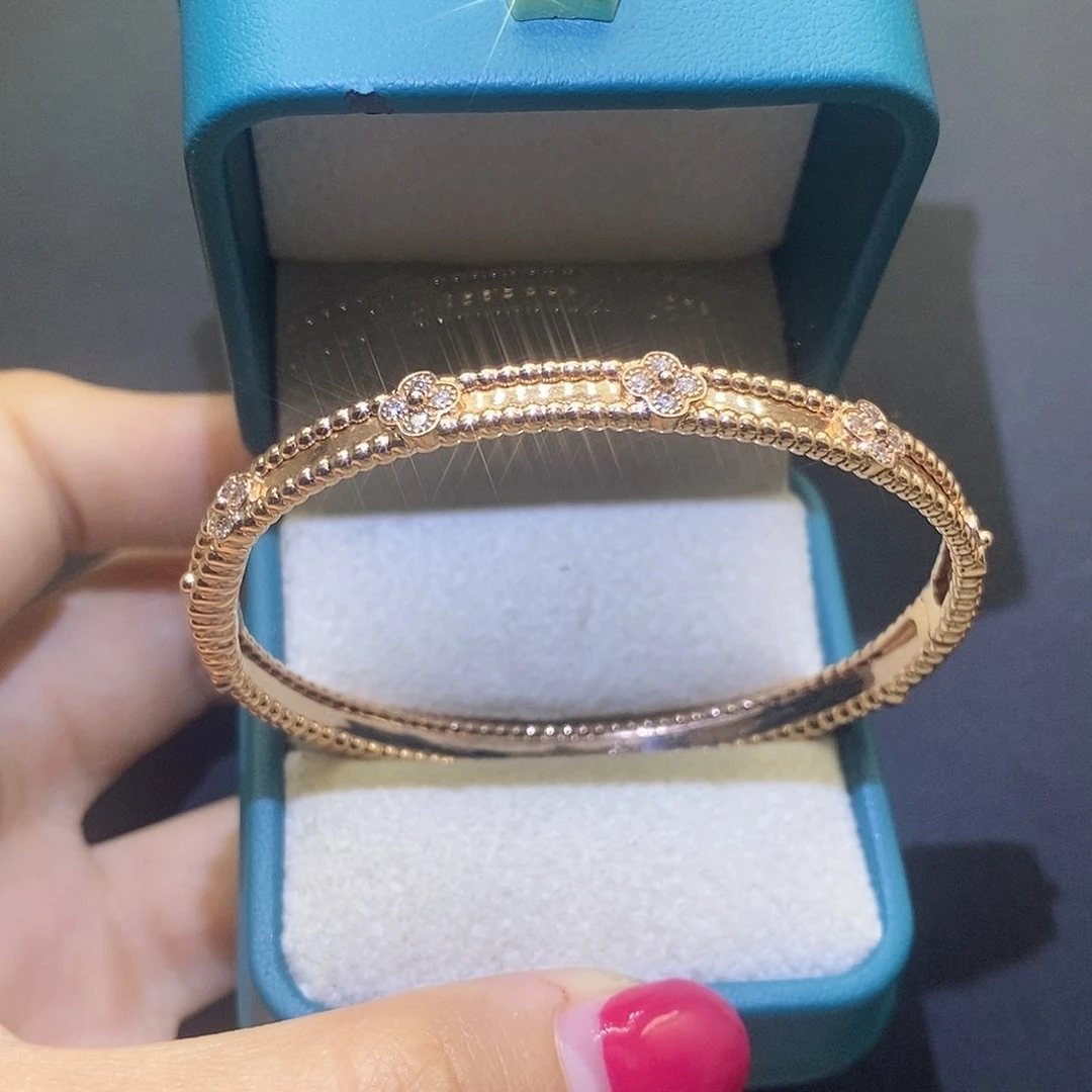 钻石手镯18K金镶嵌万花筒手镯k玫17