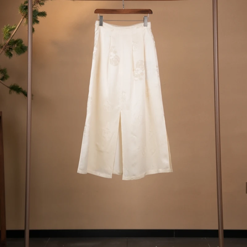 新中式半裙26022  22姆米提花染色面料