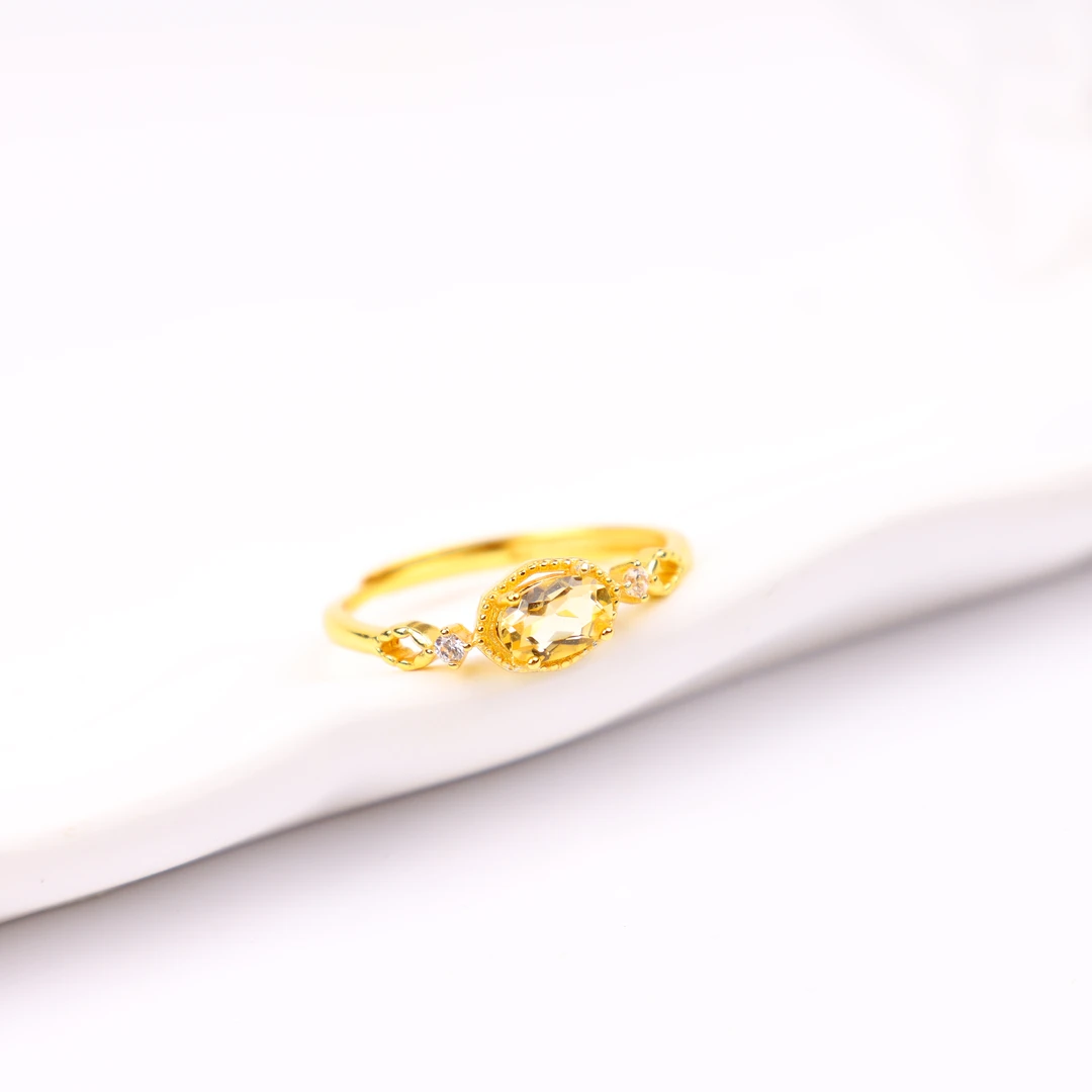 【嘉元珠宝】黄水晶戒指 XFY004