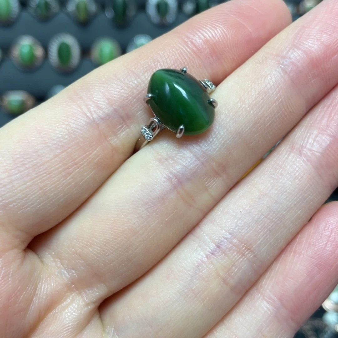 和田玉（碧玉）银S925镶嵌吊坠(不含链)