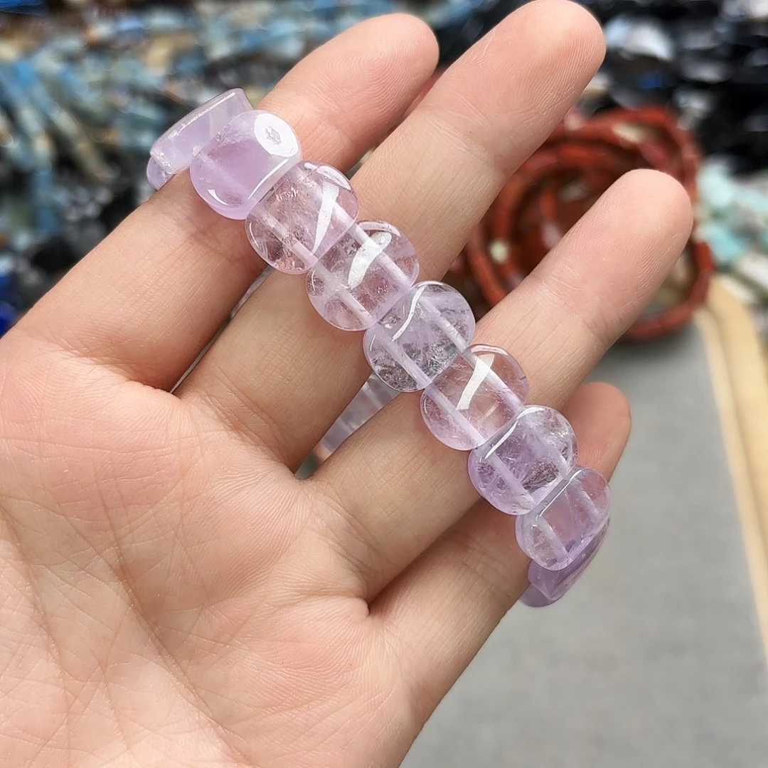 李***5玛瑙/玉髓未镶嵌珠宝半成品一紫玉手牌一圈