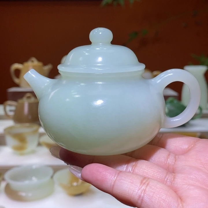 未镶嵌和田玉摆件且末白玉壶微瑕福利特价