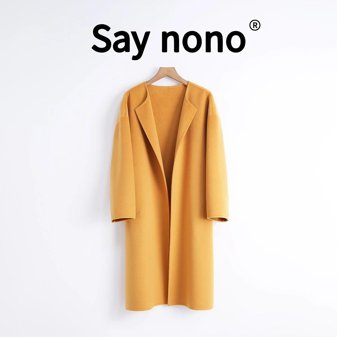 懒猫nono│Saynono 100%羊绒＿自然松弛Shawl长款大衣 /JNY230936