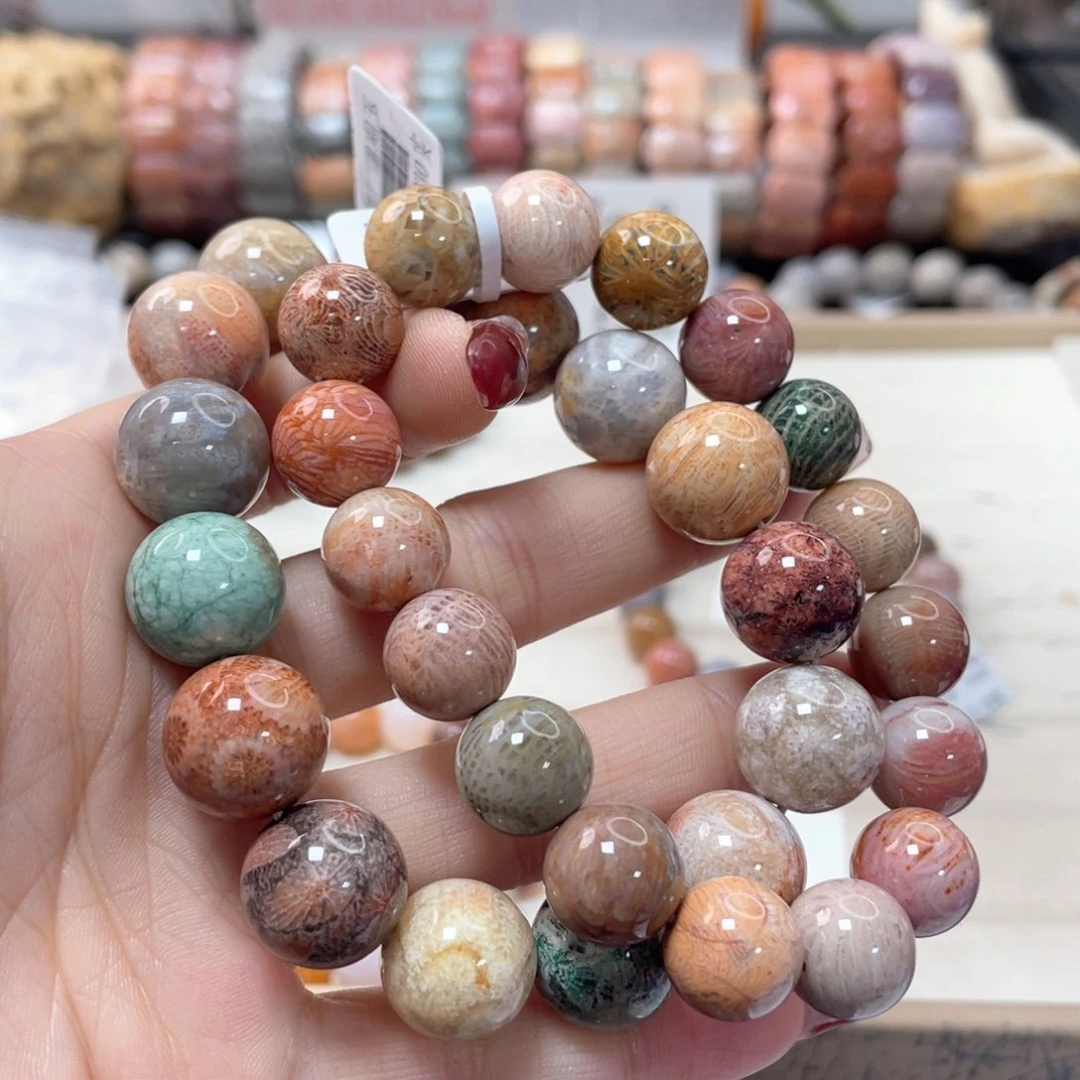 硅化珊瑚（珊瑚玉）手链未镶嵌じ****~651