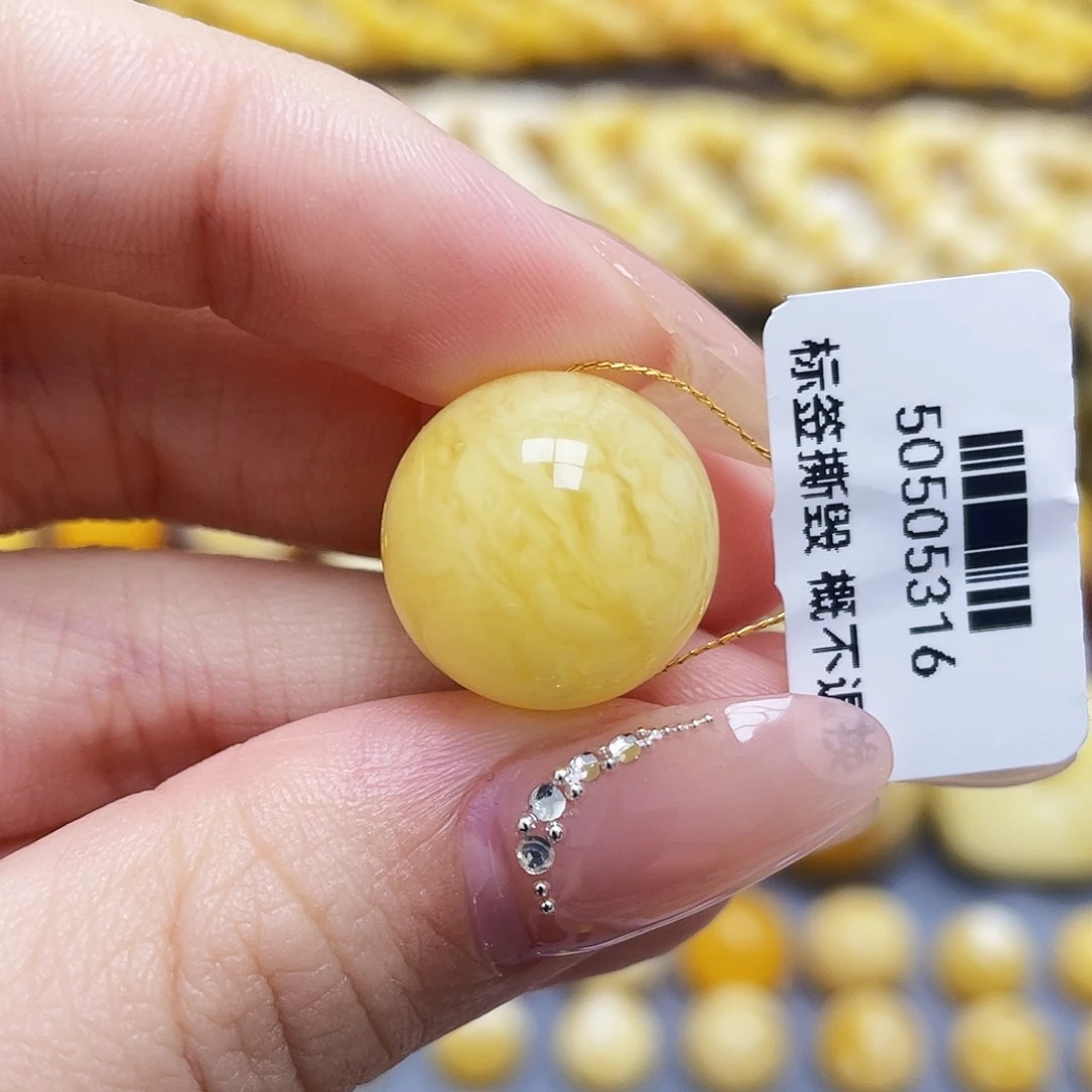未镶嵌琥珀裸石蜜蜡圆珠16.6mm微瑕