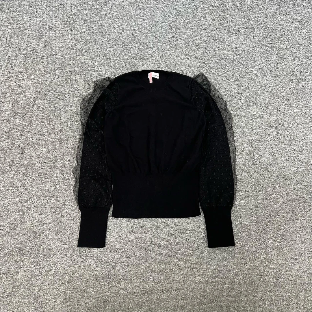 99新 AMIPARIS Valentino 华伦天奴 蕾丝泡泡袖针织毛衣 99新 S码