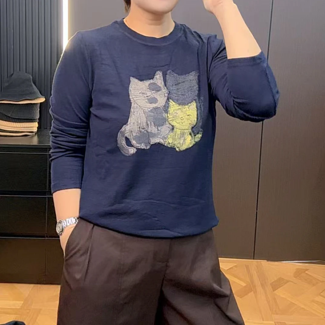 印花卡通长袖常规款圆领秋冬T恤百搭秋了ins套头韩版体恤79809