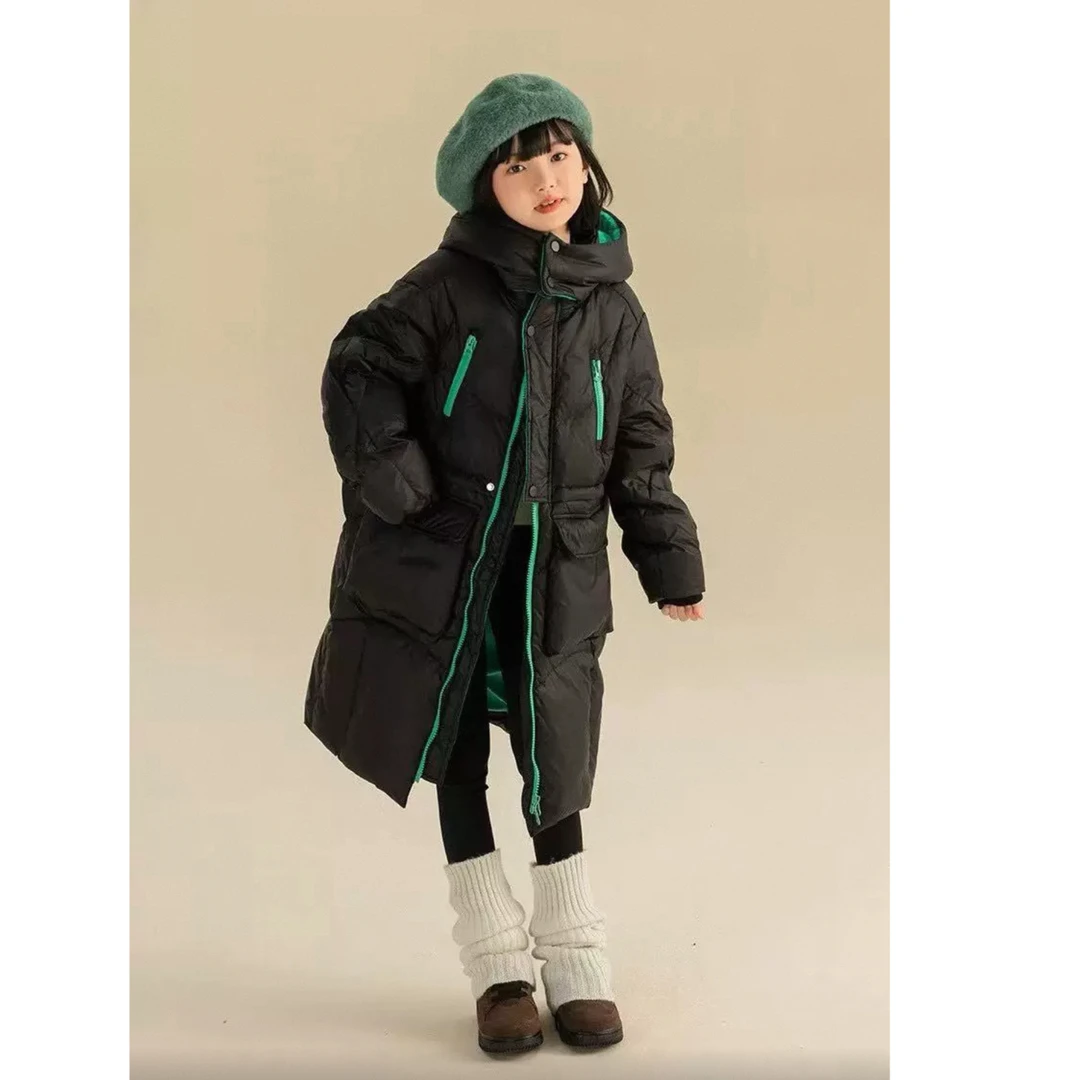 X 中长款连帽羽绒服