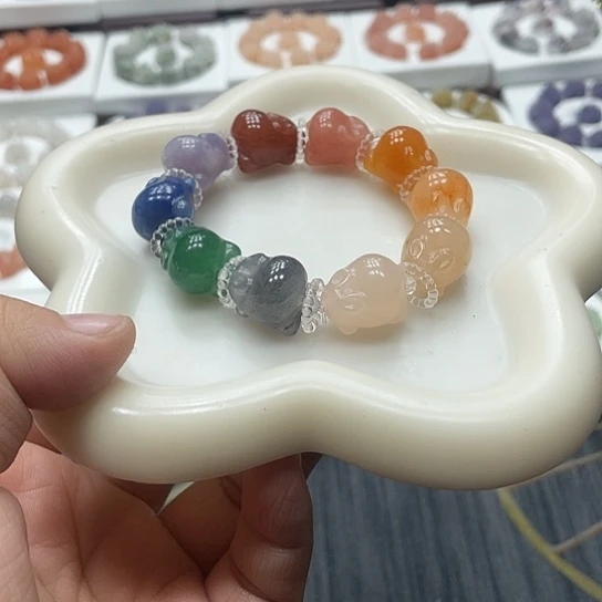 石英质玉（非洲翠）合金手串