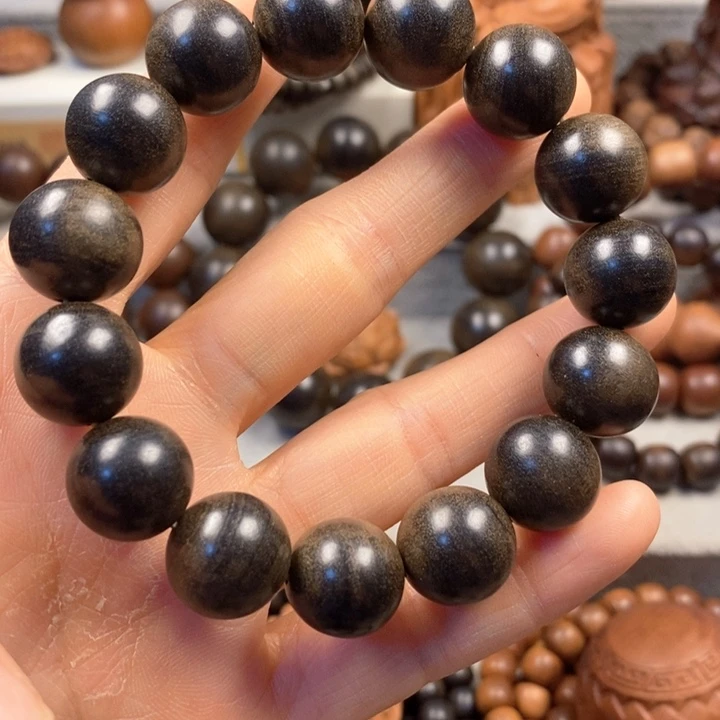 檀香木手串/手链老山檀奶香味1.5阴沉孔道微瑕