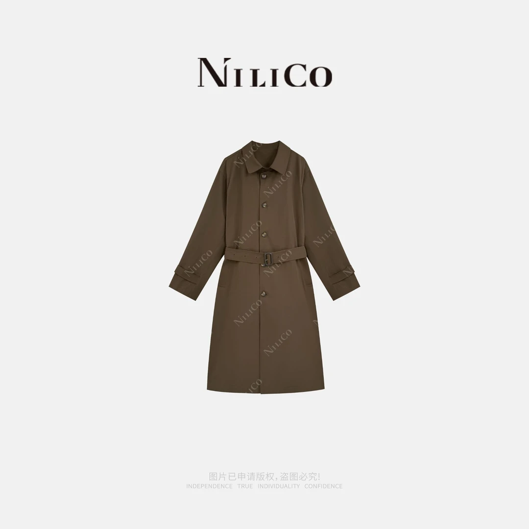 NILICO【罗马时光】极简廓形大气场百搭宽松长款风衣外套