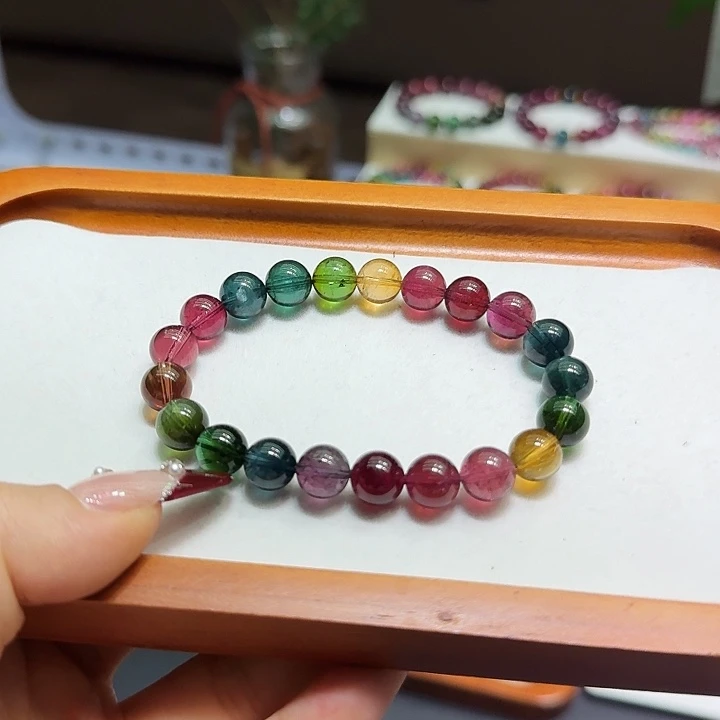 未镶嵌手链碧玺老矿帝王色标9+