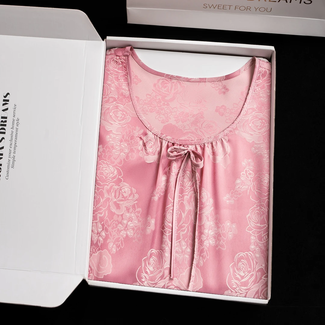 【玫瑰花开】女士夏季新款睡衣可外穿家居服睡裙