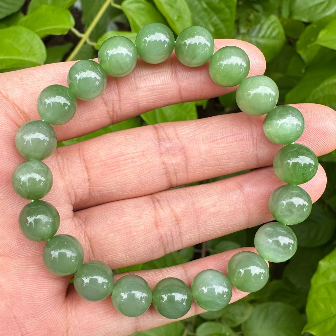 和田玉猫眼卡10手串碧玉