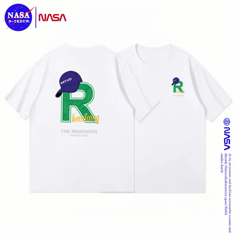 潮牌联名款潮品T恤男女同款时尚百搭圆领t恤短袖前后R