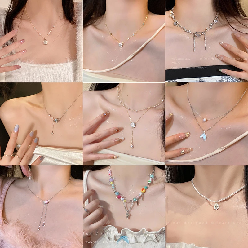 合金项链 项链女百搭小众高级感锁骨链设计感超仙精致精致精致