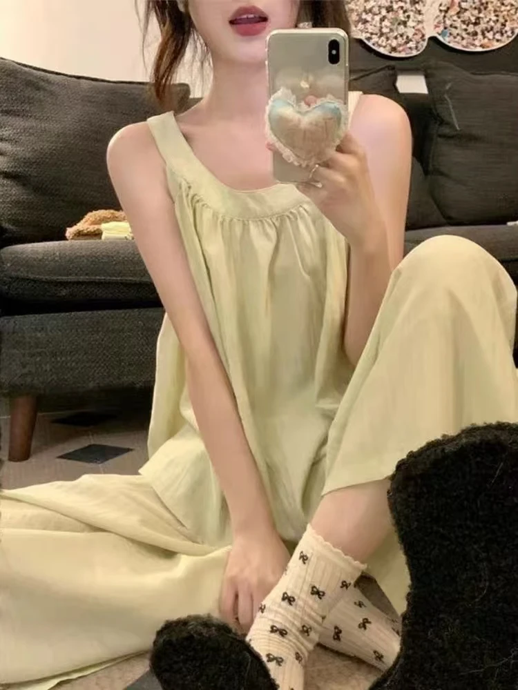 夏季新品短袖套头圆领家居服套装可外穿