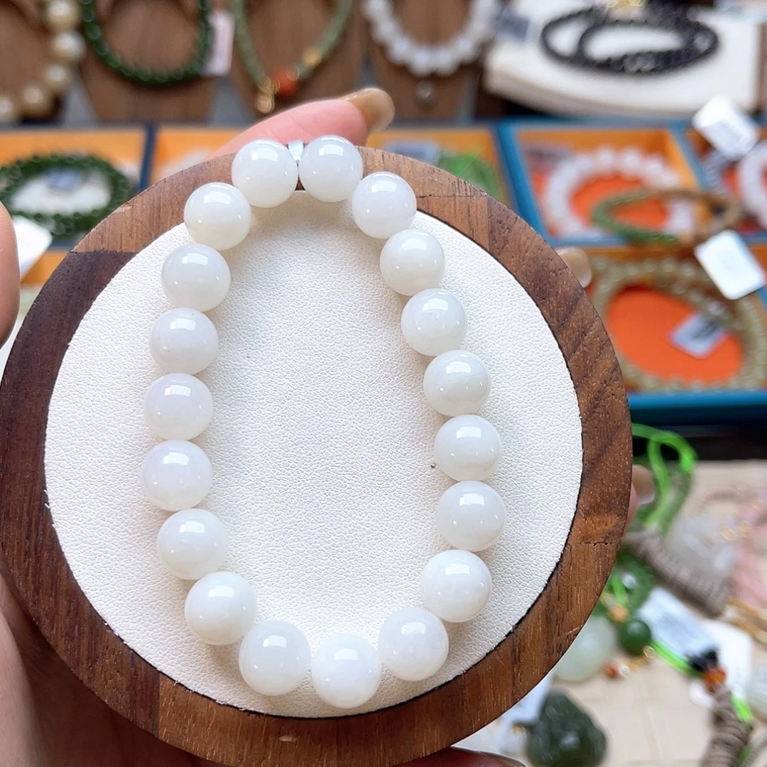 和田玉未镶嵌手串A13卡10