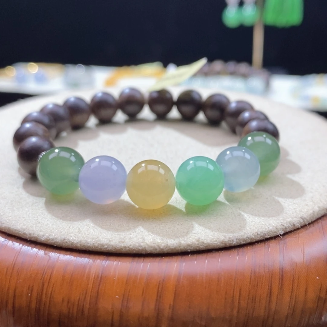 翡翠未镶嵌吊坠(不含链)翡翠浓色圆珠手串