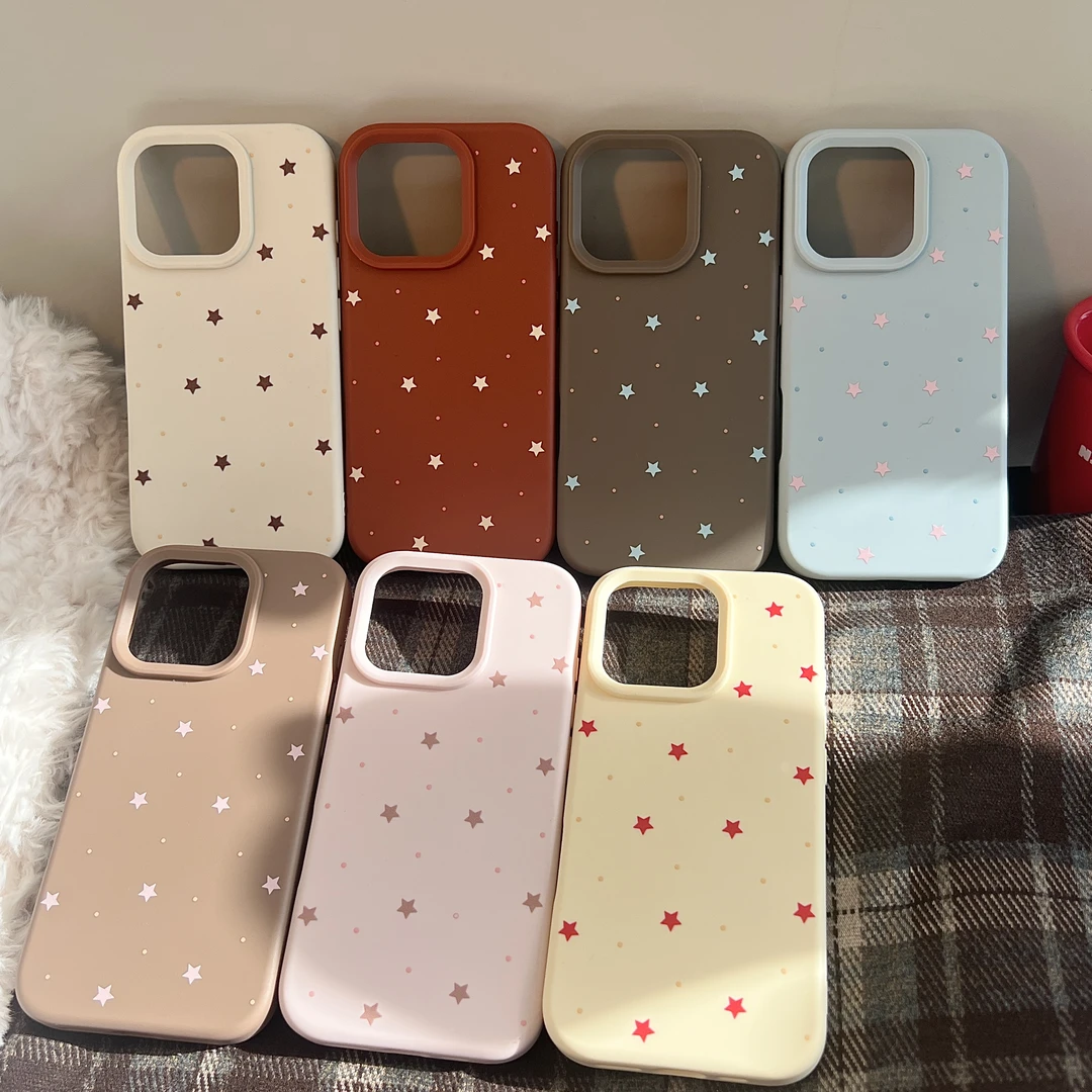 【自带相机保护按键】波点星星16适用iphone15promax手机壳14软壳13