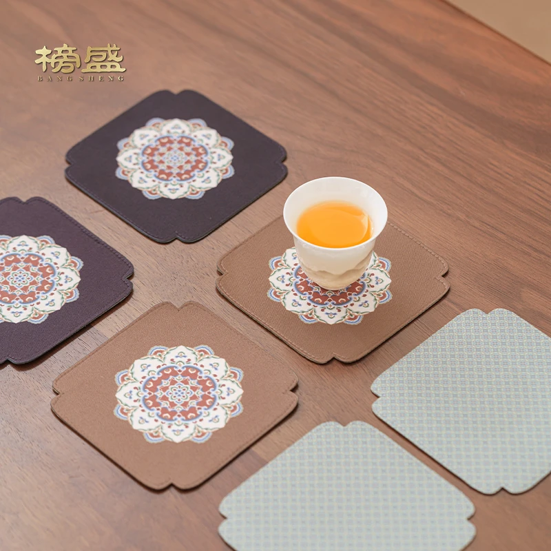 彩绘绢本茶杯垫茶托杯托茶具配件中式禅意高端茶桌餐桌水壶隔热垫
