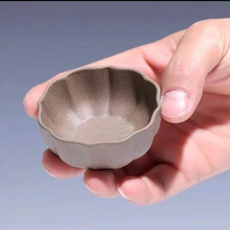 青灰段泥筋纹主人杯紫砂杯1个