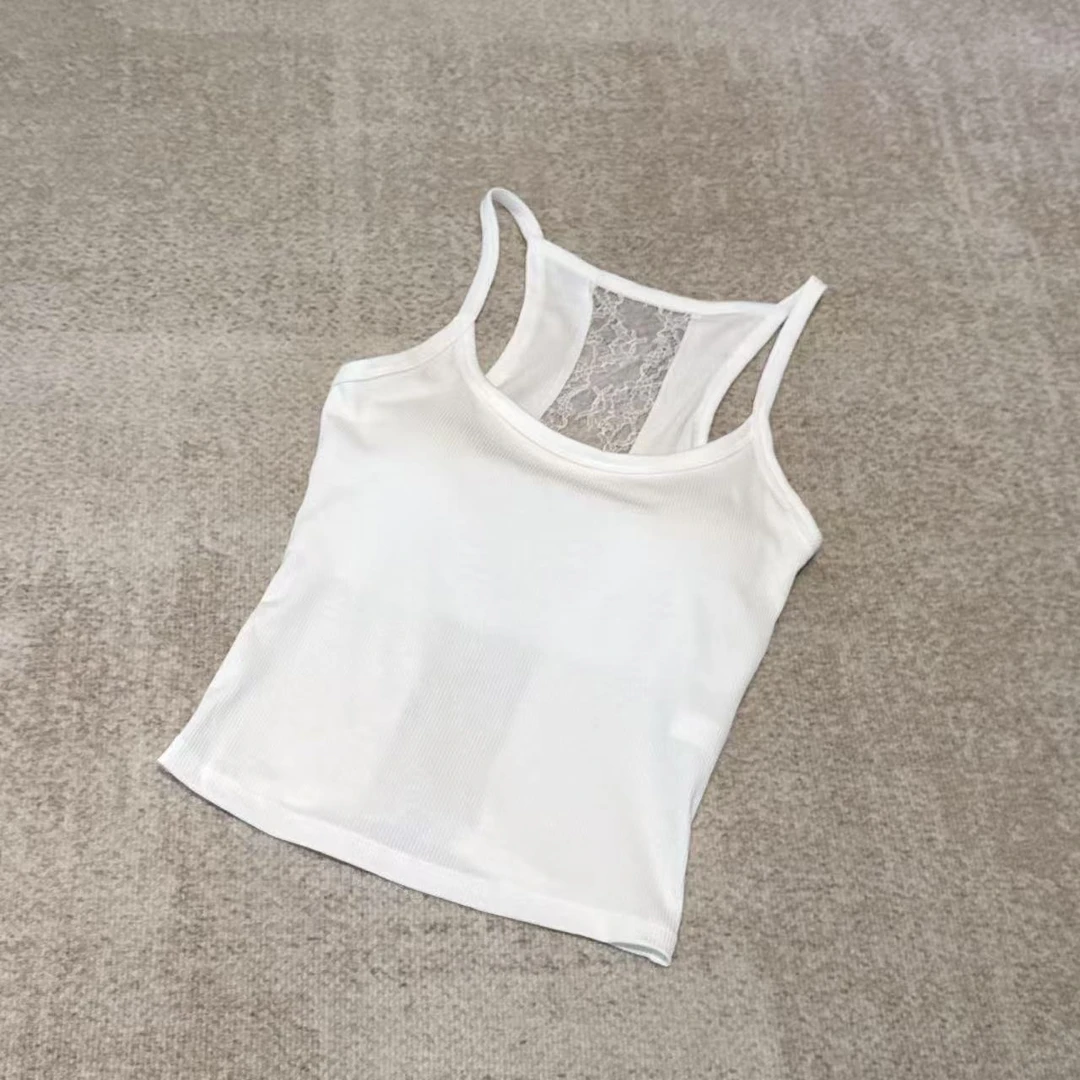 【陈陈私服】设计感女人味性感蕾丝内搭修身显瘦美背吊带25040302