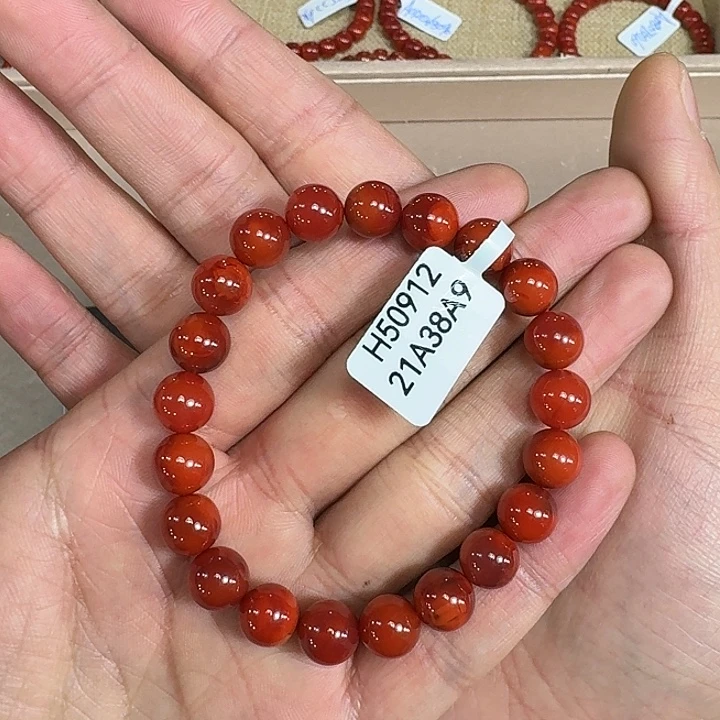 双***座南红玛瑙未镶嵌手链原矿南红手串9mm高品质双锦瓦西