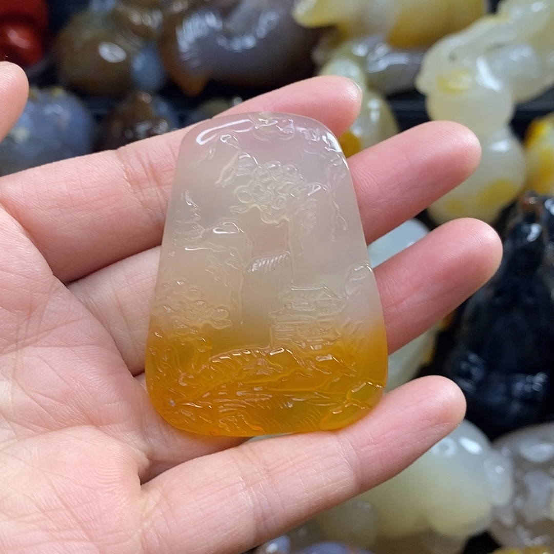 玛瑙/玉髓未镶嵌吊坠