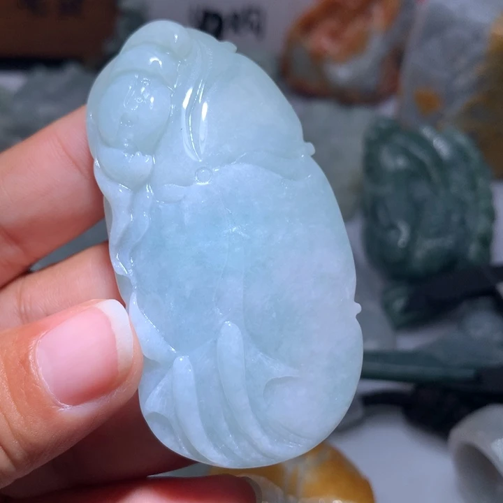 翡翠未镶嵌颈饰保真天然A货翡翠