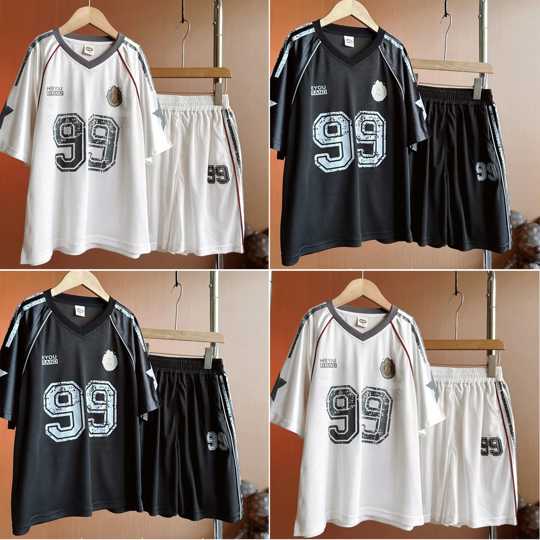 4X356黑夏季中大童儿童宽松时尚无袖潮流洋气运动套装男童两件套