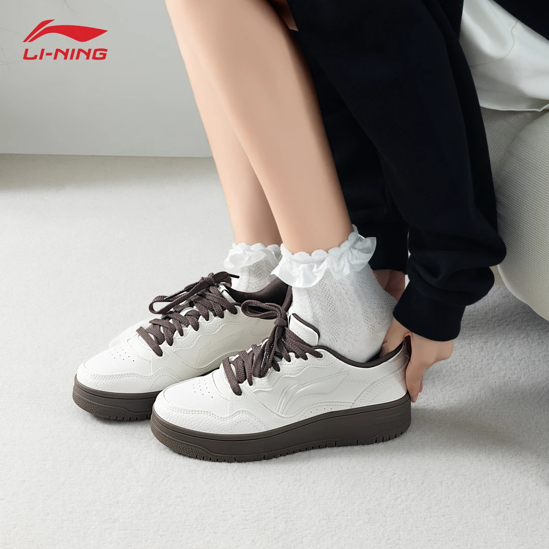 李宁天迹SOFT女款板鞋2025夏季透气运动鞋学生百搭时尚潮流休闲鞋
