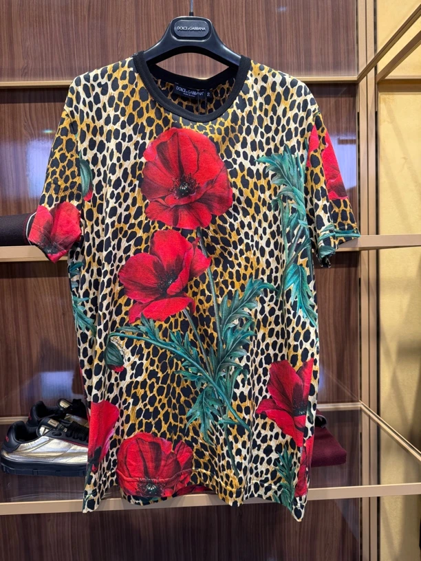 （可可在米兰）D...G折上折夏季大促款豹纹印花短袖