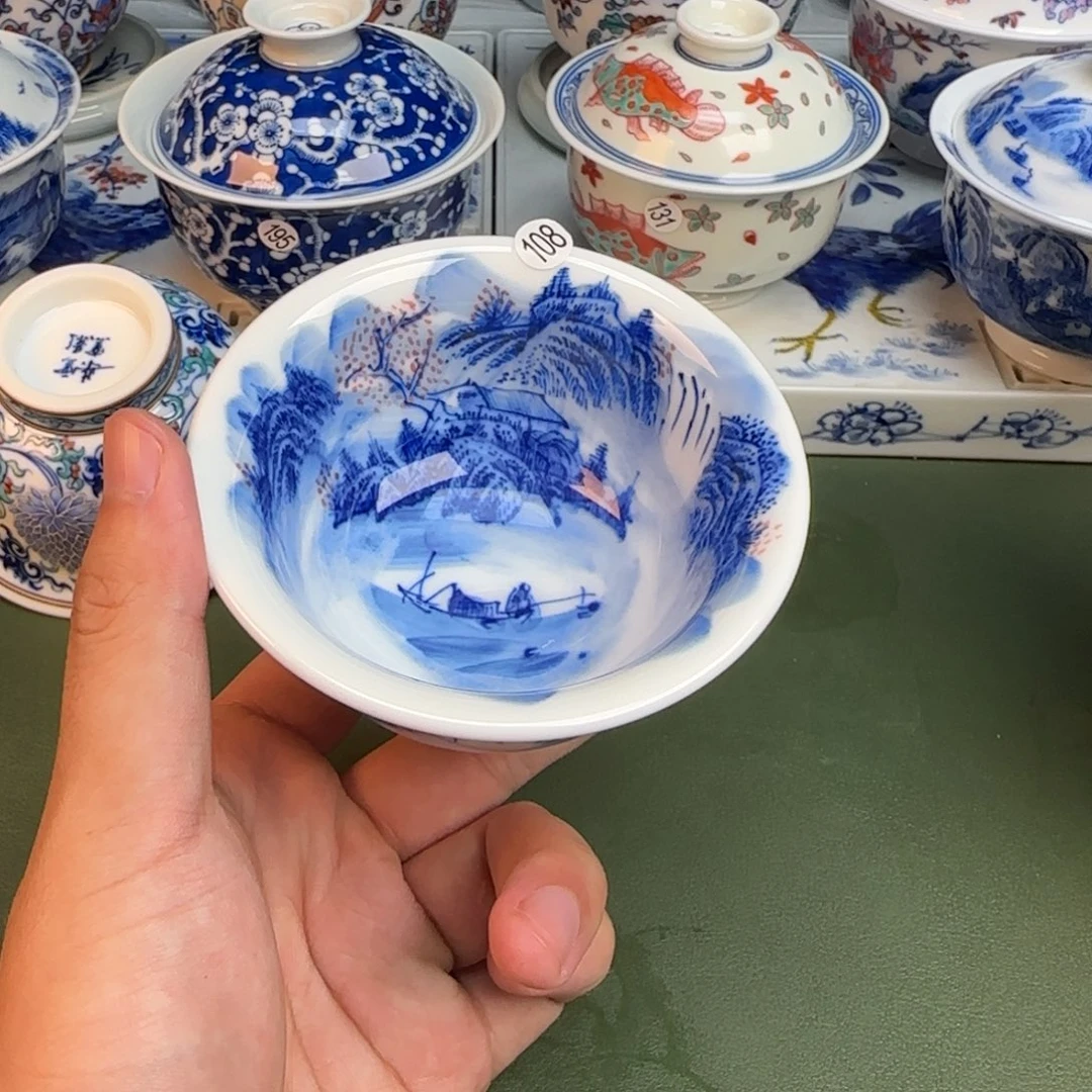 彦祖纯手工手绘茶具108