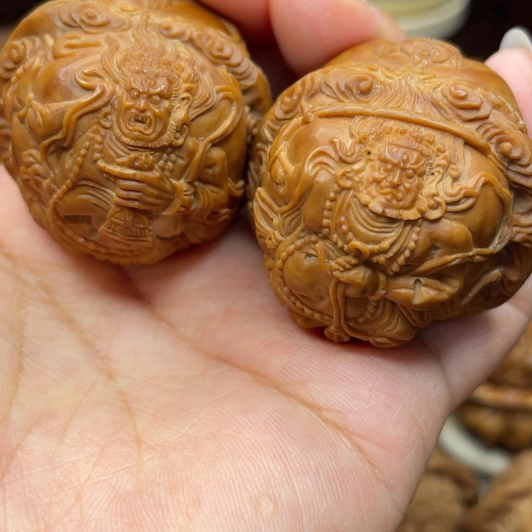 核桃手串/手链栝***7大黑天不动明王元宝雕刻