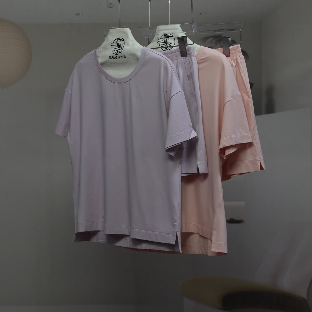 【8854】高品质原创设计三色时尚百搭短袖套装众