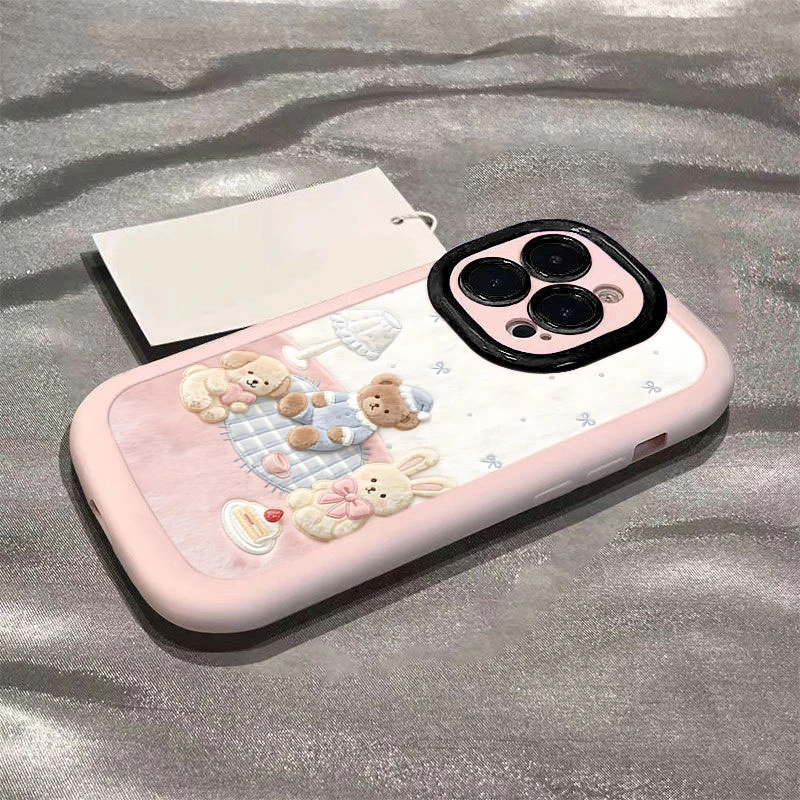 印刷蛋糕小熊适用iphone17苹果16promax1514手机壳泡芙131211软