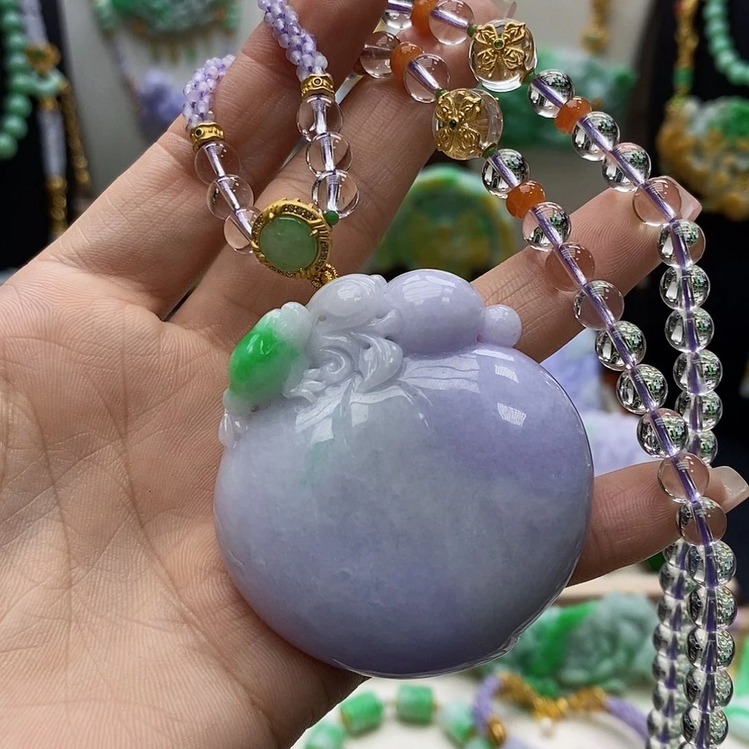 翡翠未镶嵌颈饰天然