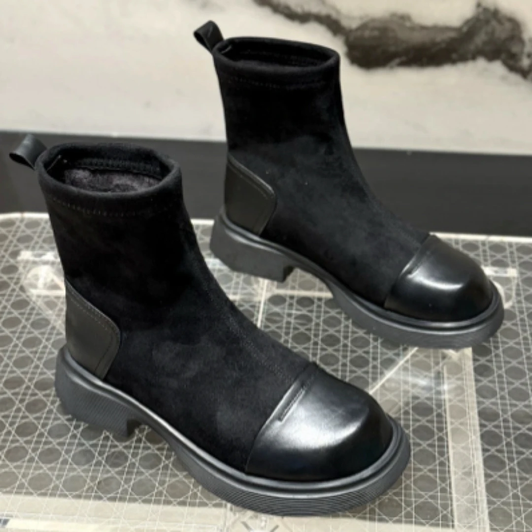 YBLH「法式拼接·加绒短靴」268