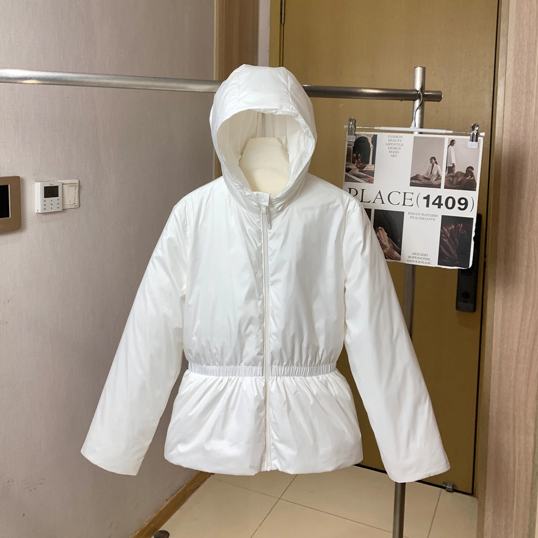 韩系高级感气质白色棉服女秋冬季2025新款百搭舒适保暖棉衣厚外套